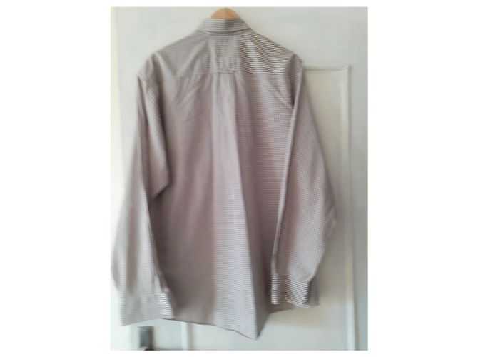 Camicia Yves Saint Laurent in cotone marrone bianco - vista 2