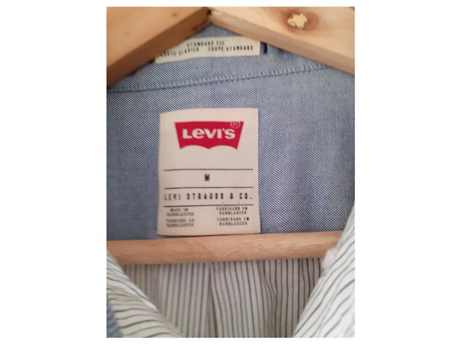 Camisa Levi's de algodão branca e azul claro Branco - vista 4