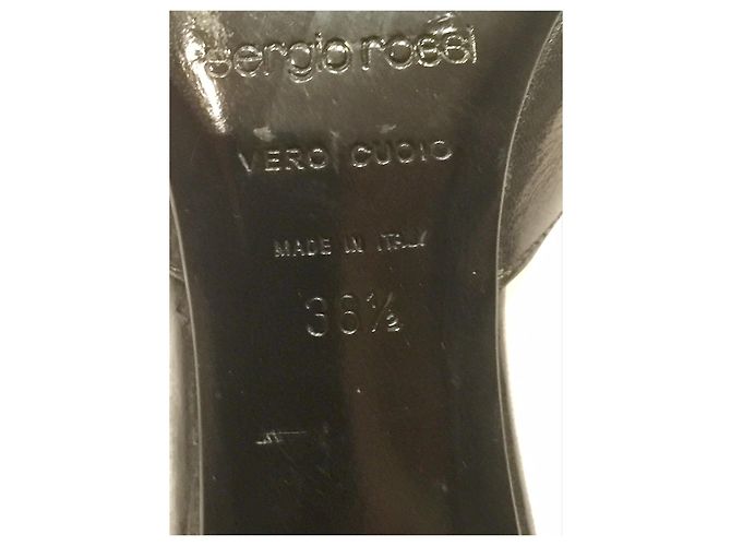 Mule Sergio Rossi in pelle nera con intagli tacco 6 cm Nero - vista 3