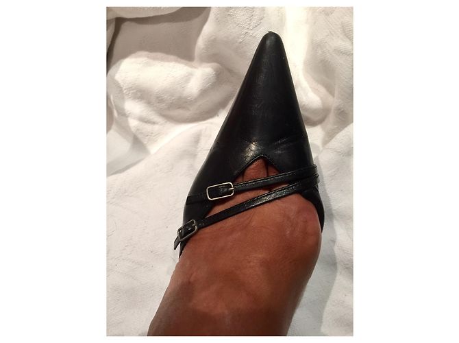 Mule Sergio Rossi in pelle nera con intagli tacco 6 cm Nero - vista 8