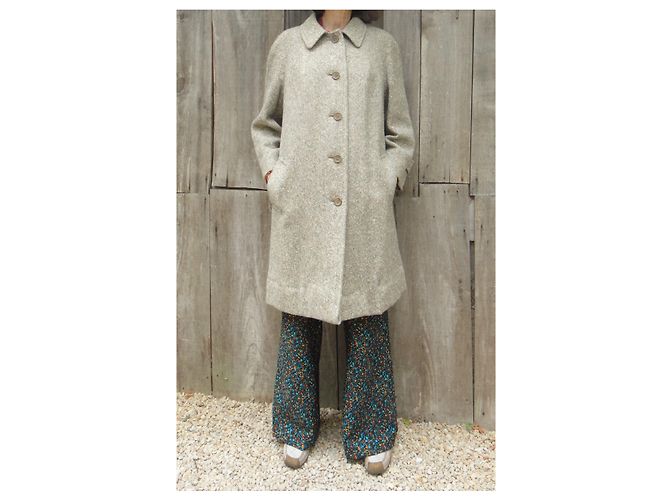 Abrigo Burberry de tweed irlandés gris - vista 9