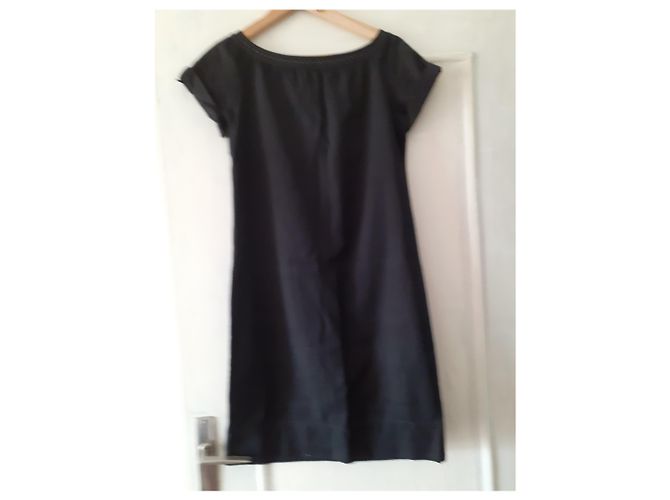 Autre Marque Vestido de algodón negro - vista 3