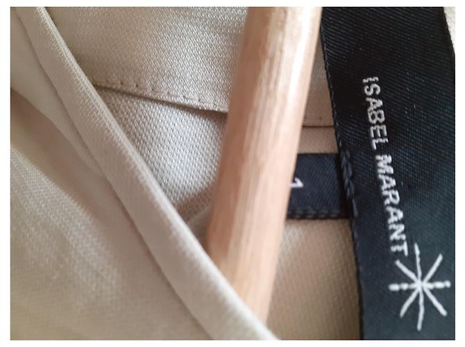 Vestido Isabel Marant bege de linho e viscose drapeado - vista 2