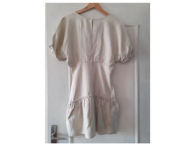 Vestido Isabel Marant bege de linho e viscose drapeado - vista 3