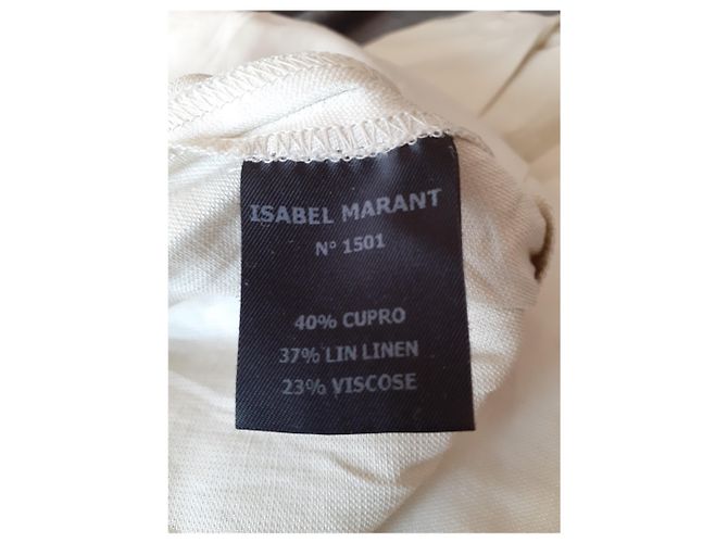 Vestido Isabel Marant bege de linho e viscose drapeado - vista 4