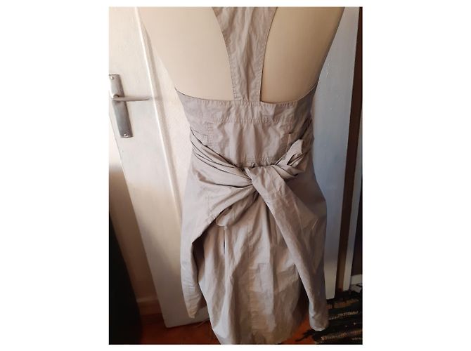 Autre Marque Vestido Paracaidista de Algodón Crema Crudo - vista 2