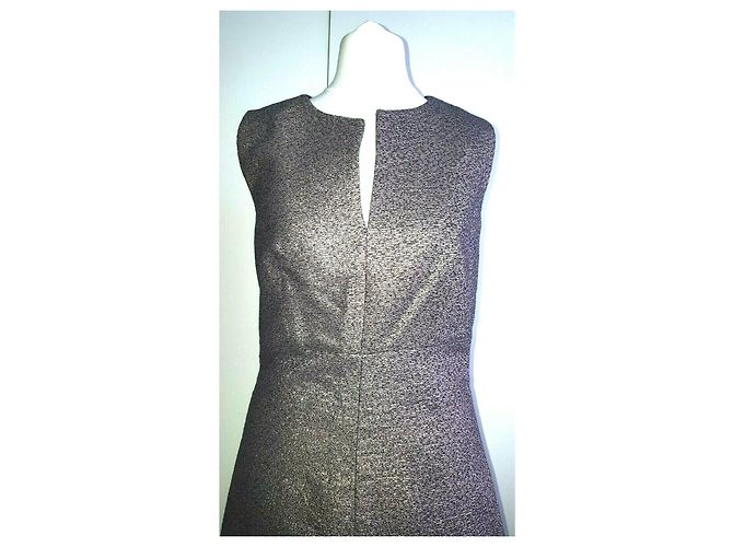 Diane Von Furstenberg DvF Metallic Kleid mit freiliegendem Reißverschluss Schwarz Metallisch - Ansicht 5
