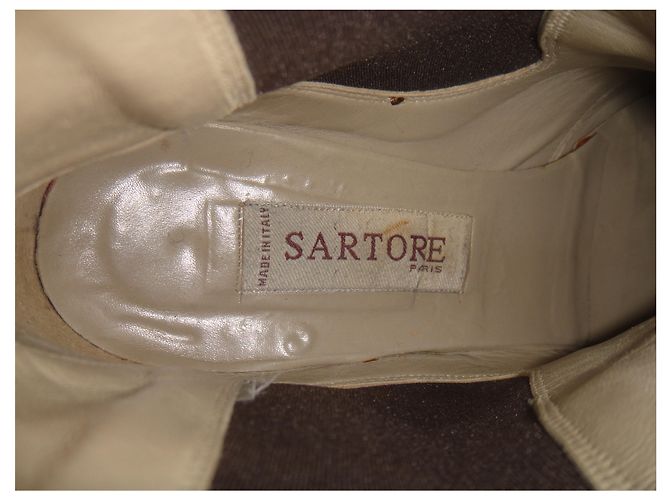 Botas Sartore de piel beige 39 IT - vista 2
