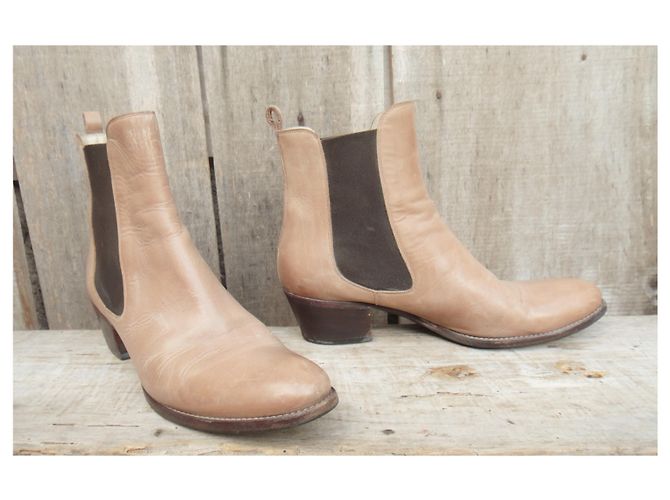 Botas Sartore de piel beige 39 IT - vista 3