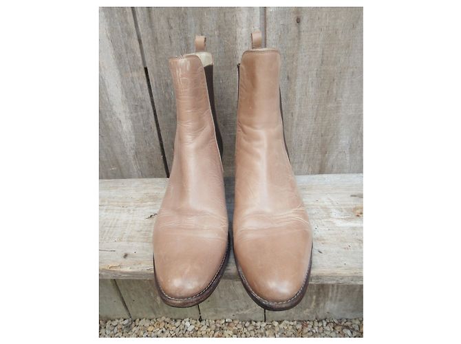 Botas Sartore de piel beige 39 IT - vista 4
