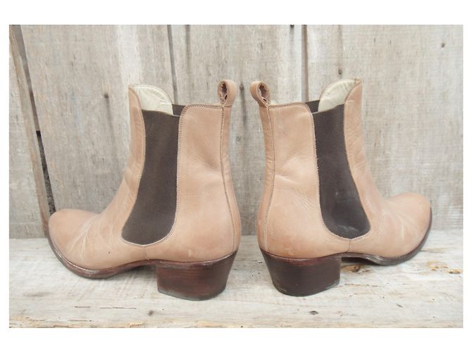 Botas Sartore de piel beige 39 IT - vista 5