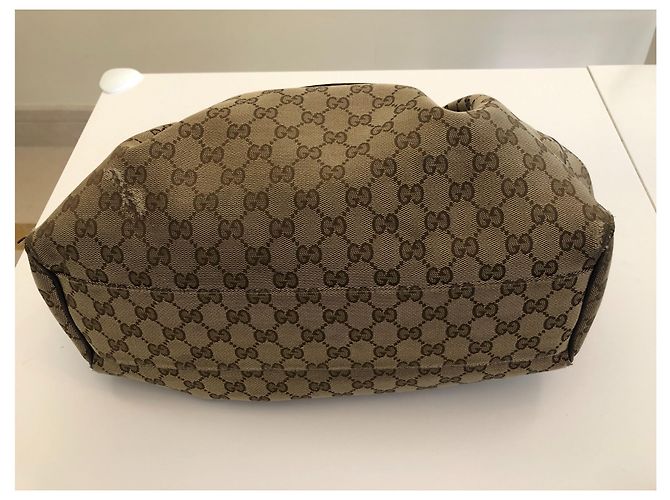 Borsa a mano Gucci Sukey in tela marrone beige - vista 3
