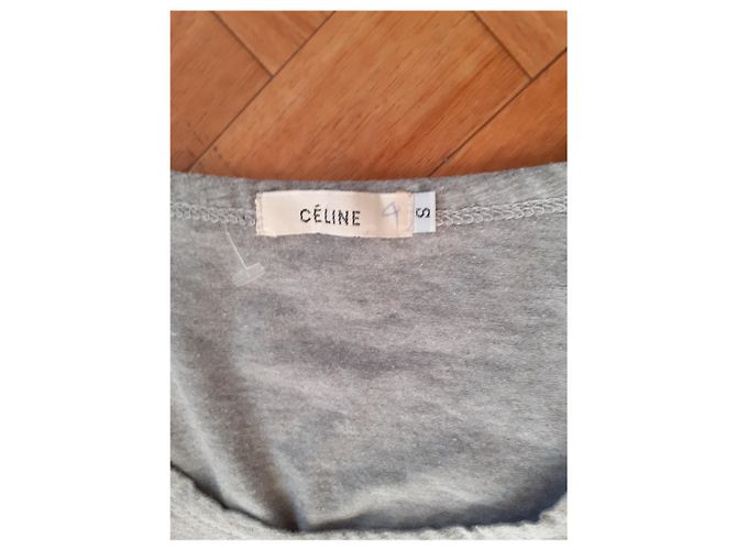 Camiseta Céline Cinza de Algodão e Elastano - vista 3