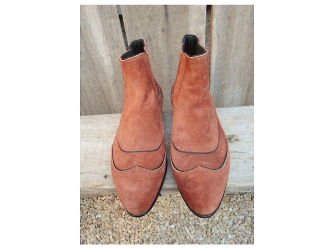 Stivaletti Chelsea Lanvin Suede Marrone - vista 4