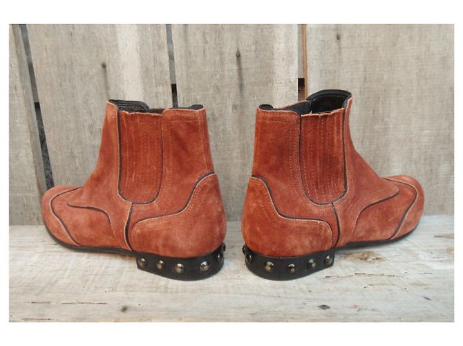 Stivaletti Chelsea Lanvin Suede Marrone - vista 5