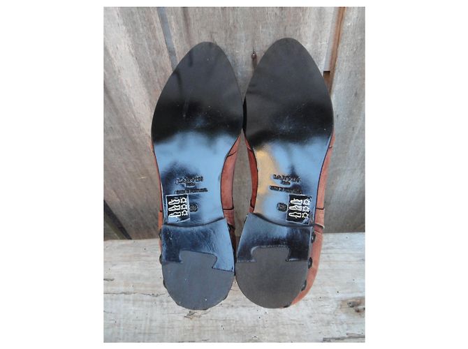 Stivaletti Chelsea Lanvin Suede Marrone - vista 6