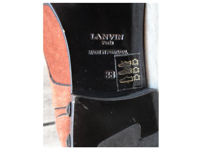 Stivaletti Chelsea Lanvin Suede Marrone - vista 7