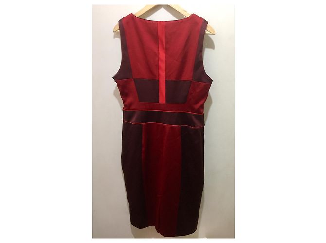 Karen Millen Stretch-Satinkleid rot und burgunderrot - Ansicht 2