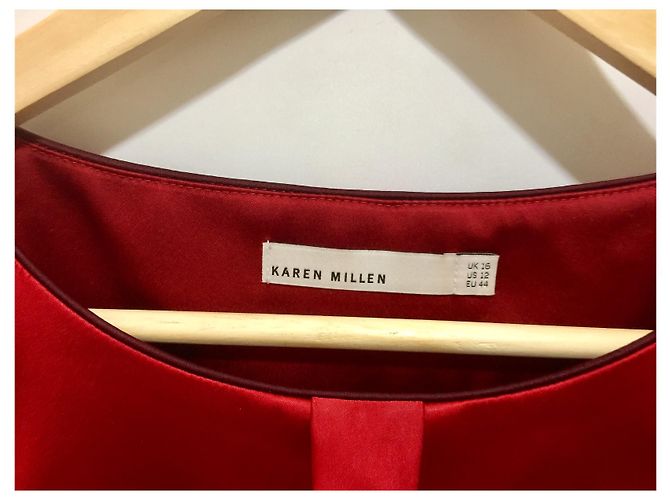 Karen Millen Stretch-Satinkleid rot und burgunderrot - Ansicht 3