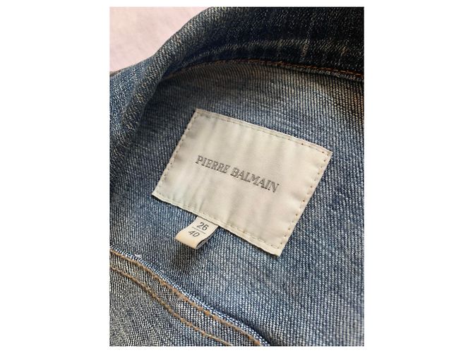 Giacca di jeans blu Pierre Balmain - vista 3