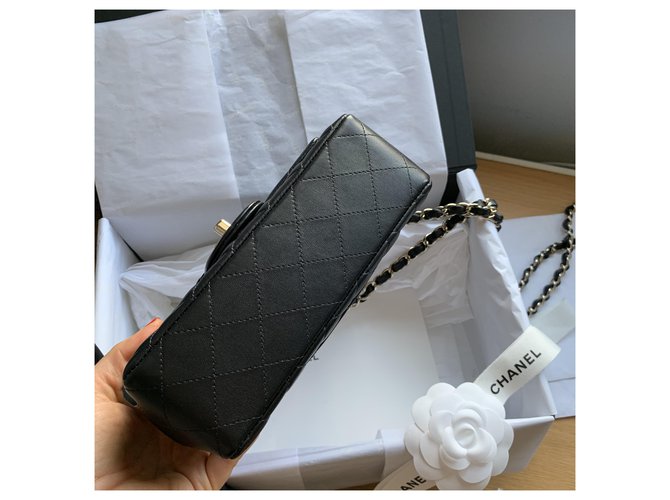 CHANEL MINI SACO RETANGULAR Preto - vista 7