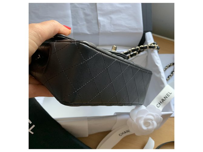 CHANEL MINI SACO RETANGULAR Preto - vista 8