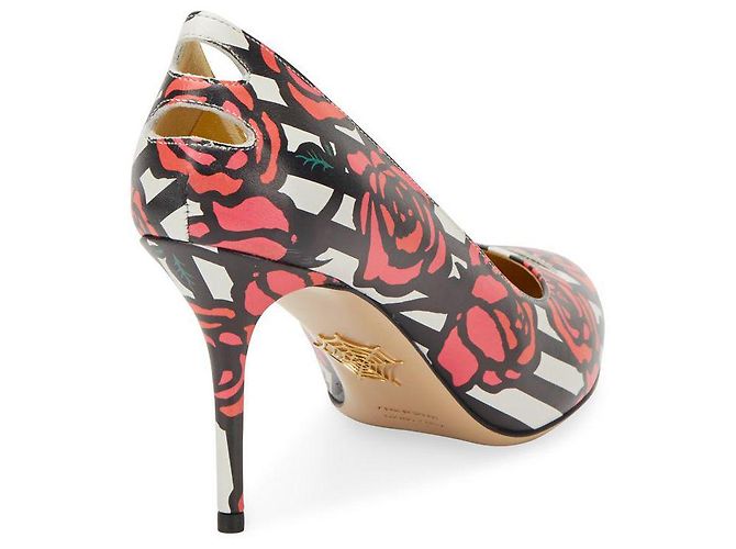 Décolleté Charlotte Olympia con stampa rose - vista 4