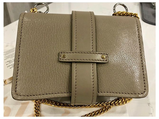 Chloé Chloe Aby Chain Mini Shoulder Crossbody Bag Grigio - vista 2