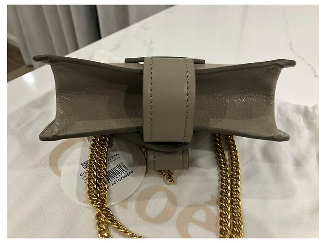 Chloé Chloe Aby Chain Mini Shoulder Crossbody Bag Grigio - vista 4