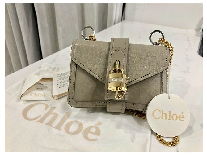 Chloé Chloe Aby Chain Mini Shoulder Crossbody Bag Grigio - vista 5