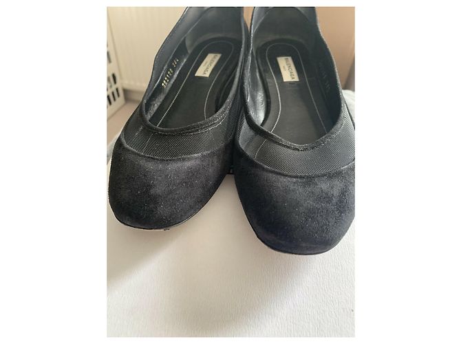Balenciaga Ballerine in camoscio e rete con borchie Nero - vista 5