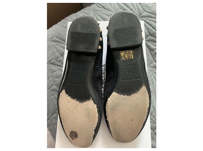 Balenciaga Ballerine in camoscio e rete con borchie Nero - vista 6