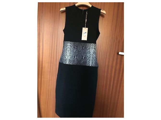 Vestido Christopher Kane Estampa Python Preto e Cinza Nylon - vista 2