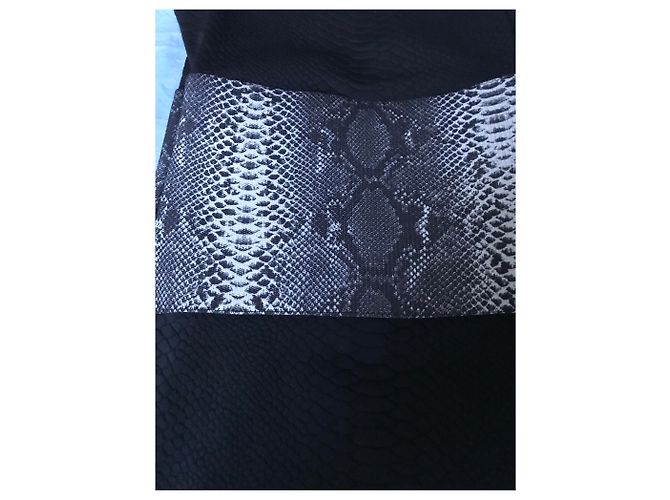 Vestido Christopher Kane Estampa Python Preto e Cinza Nylon - vista 5