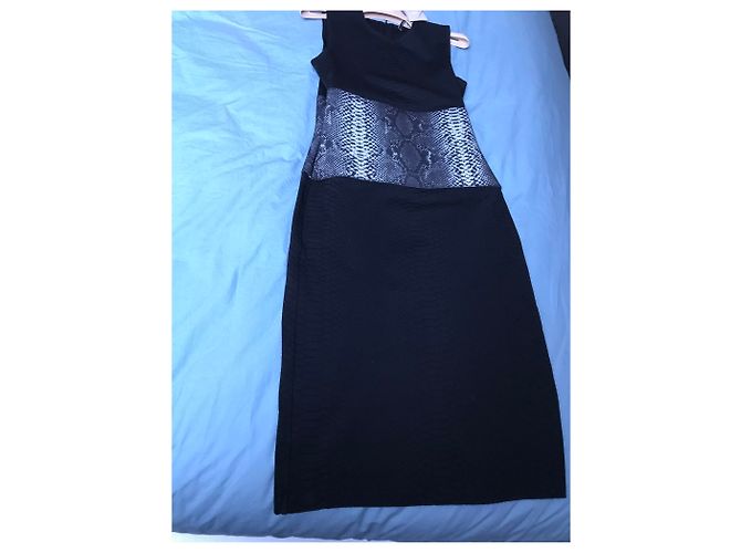 Vestido Christopher Kane Estampa Python Preto e Cinza Nylon - vista 6