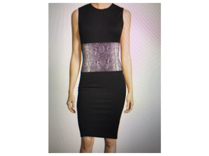 Vestido Christopher Kane Estampa Python Preto e Cinza Nylon - vista 8