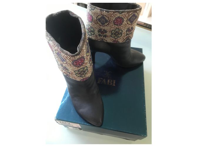 Autre Marque Stivaletti Bijoux FABI in pelle blu notte Nero - vista 11