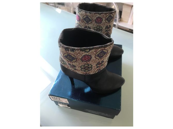 Autre Marque Stivaletti Bijoux FABI in pelle blu notte Nero - vista 4