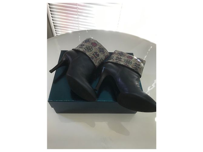 Autre Marque Stivaletti Bijoux FABI in pelle blu notte Nero - vista 5