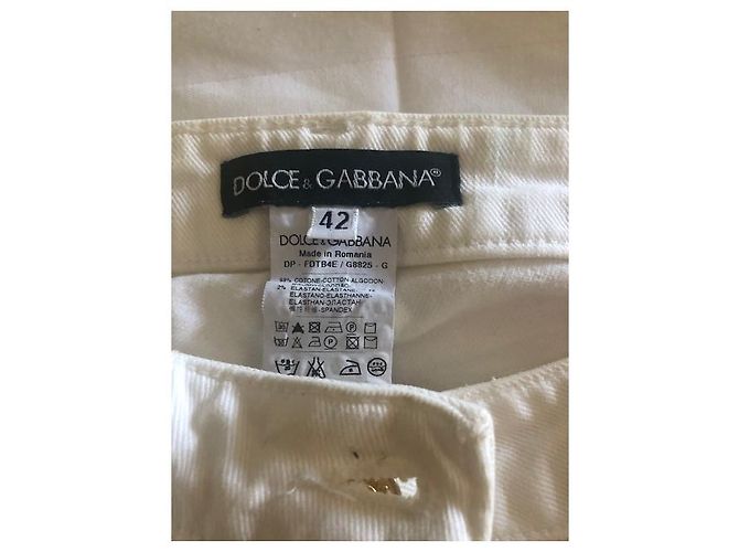 Dolce & Gabbana Bota de Jean Blanc Dolce e Gabbana Blanco - vista 3