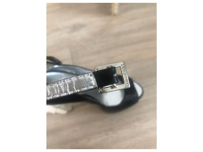 Dsquared2 Pompe a punta aperta del midollo spinale Nero Bianco Beige - vista 5