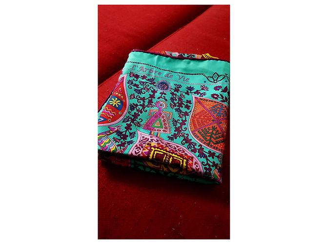 Hermès El arbol de la Vida Roja Azul Naranja Púrpura Amarillo Verde claro Azul claro Turquesa Fucsia Verde oscuro - vista 2