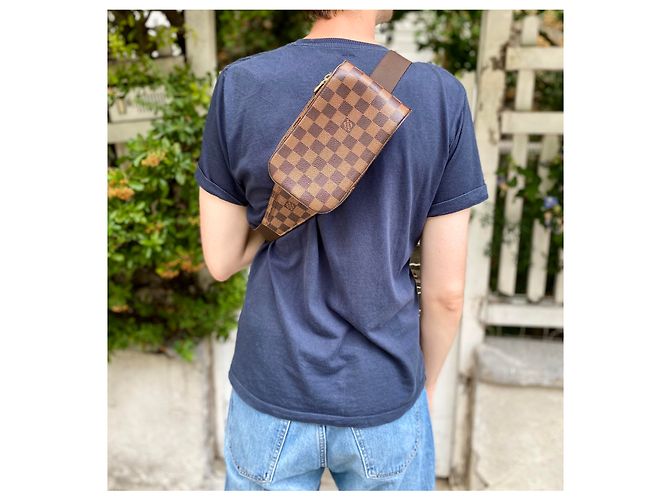 Louis Vuitton Marsupio Geronimo Damier Ebene Gold hardware - vista 7