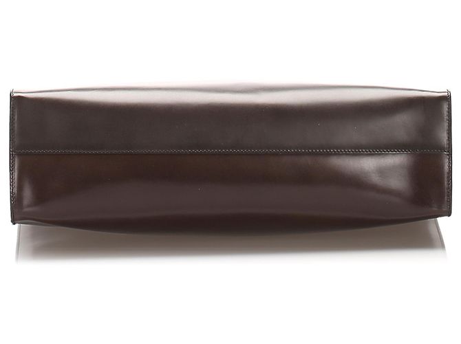 Borsa tote Prada in vernice marrone - vista 4