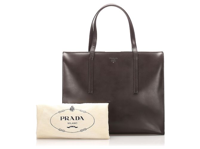 Borsa tote Prada in vernice marrone - vista 9