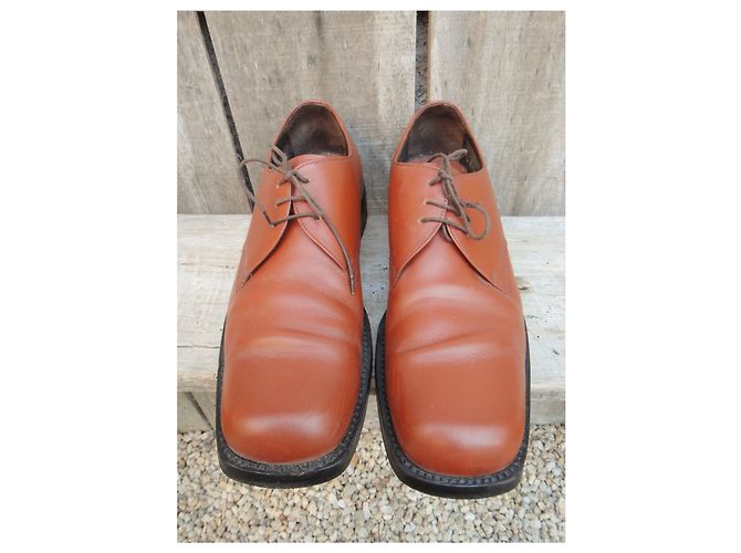 Scarpe Derby Prada in pelle marrone chiaro Taglia 42.5 - vista 5