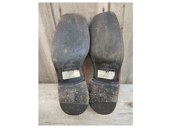 Scarpe Derby Prada in pelle marrone chiaro Taglia 42.5 - vista 7