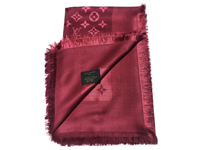Scialle Louis Vuitton monogram rosso - vista 3
