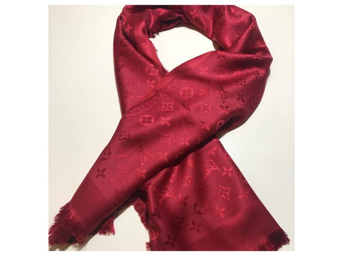 Scialle Louis Vuitton monogram rosso - vista 4