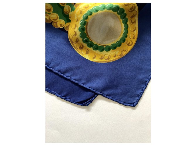 Céline Vintage Celine Seidenschal Blau - Ansicht 2